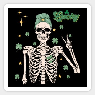 St. Patrick's Lucky Skeleton Magnet